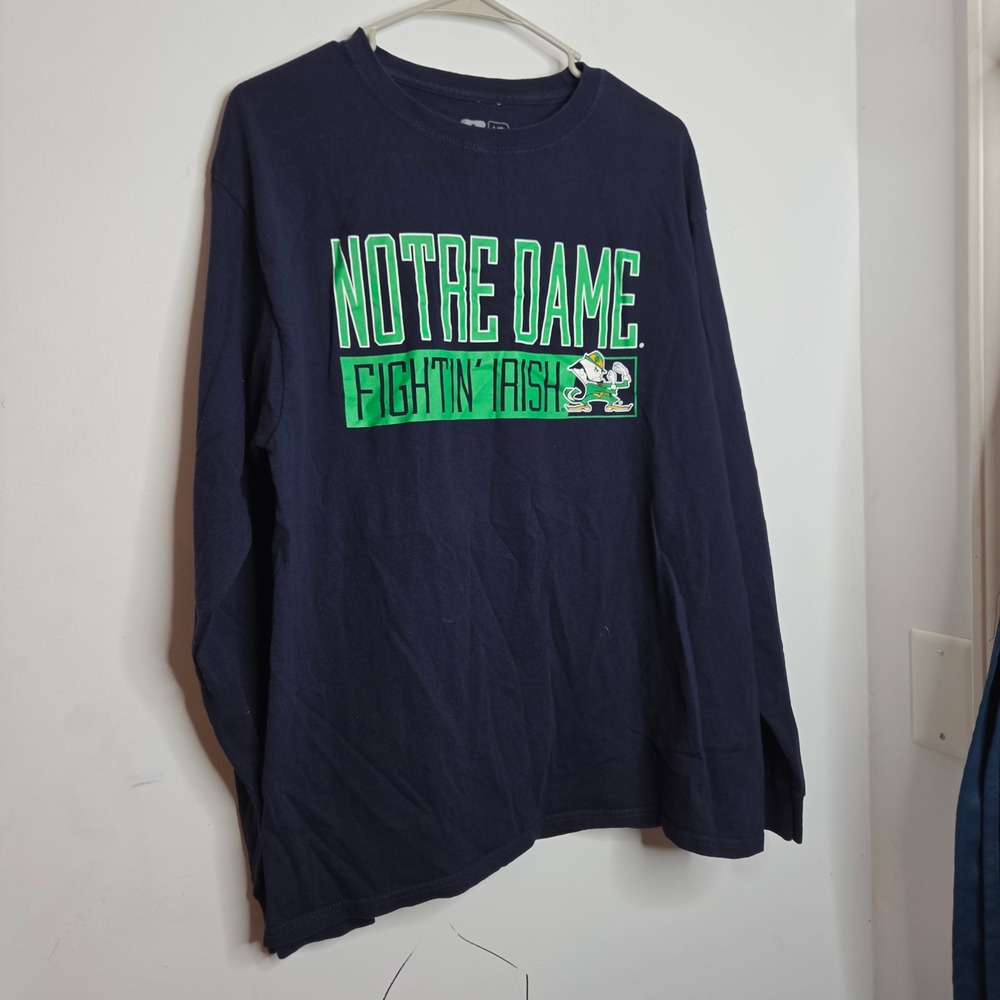 Russell Athletic Notre Dame Fighting Irish Long Sleeve T-Shirt Mens Large Navy